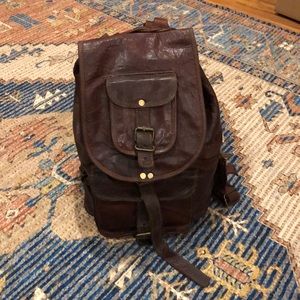Rugged Leather Backpack